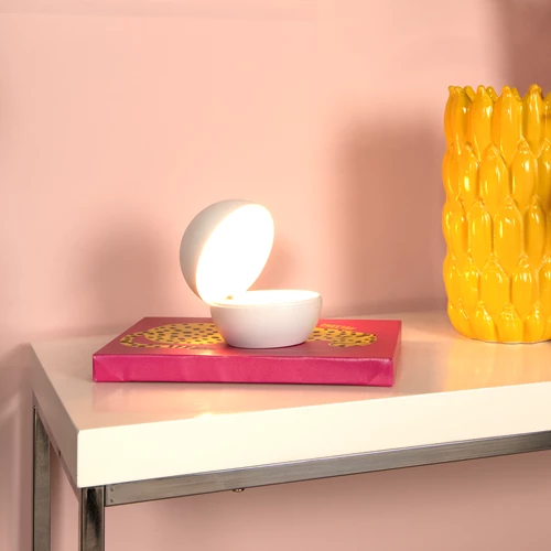Lucide CLIPPER - Lampe de table Rechargeable - Batterie/Piles - Ø 12 cm - LED - 1x2,2W 2700K - Blanc - ambiance 1